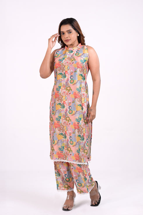 Floral Crepe Co-Ord Set Sleeveless