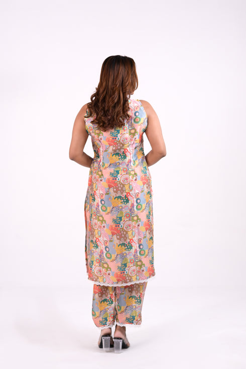 Floral Crepe Co-Ord Set Sleeveless