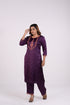 Purple Modal Satin Embroidered Co-Ord Set