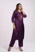 Purple Modal Satin Embroidered Co-Ord Set