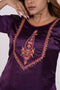 Purple Modal Satin Embroidered Co-Ord Set