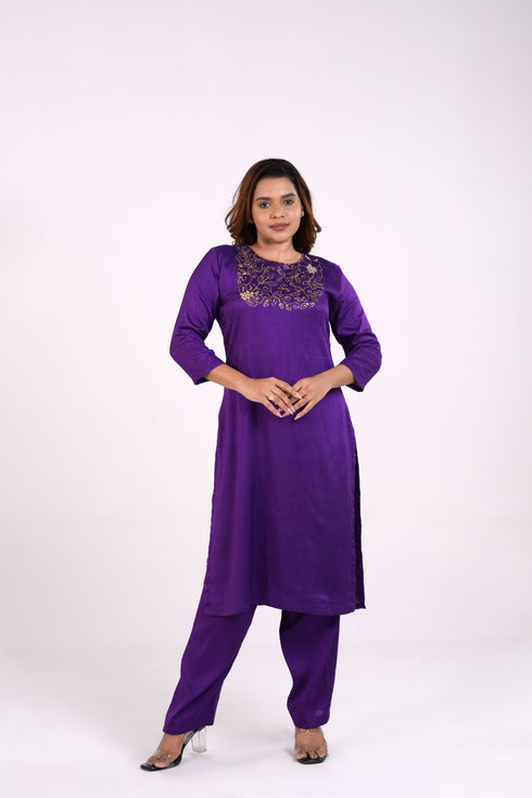 Purple Bemberg Silk Co-Ord Set