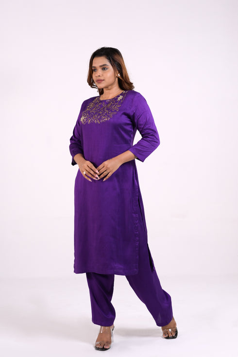 Purple Bemberg Silk Co-Ord Set