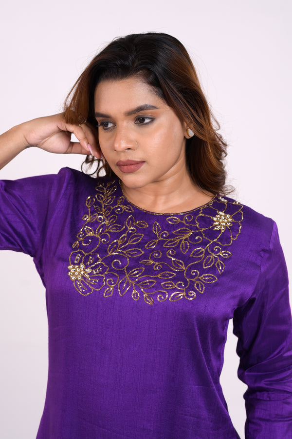 Purple Bemberg Silk Co-Ord Set