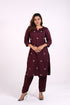 Wine Bemberg Silk Co-Ord Set