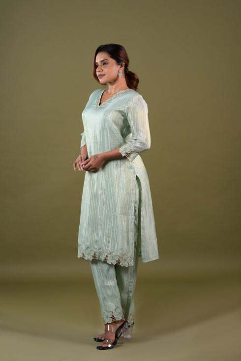 Pastel Green Viscose Tissue Co-Ord Set