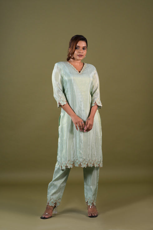 Pastel Green Viscose Tissue Co-Ord Set