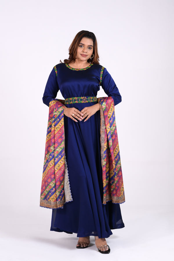 Violet Syska Georgette Gown w/ Belt