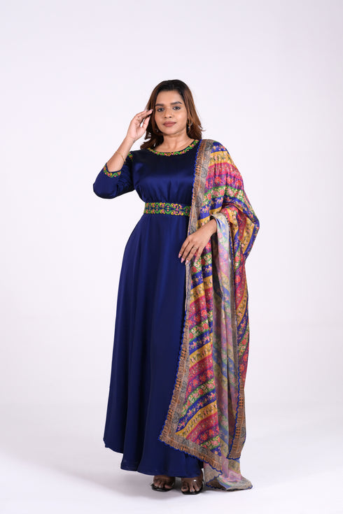 Violet Syska Georgette Gown w/ Belt