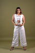 White Modal Satin 3-Piece Set (Crop Top, Coat and Pants)