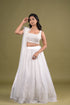 Pure White Net Lehenga