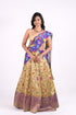 Beige & Purple Benaras Silk Lehenga