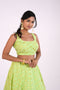 Light Green Cotton Chanderi Lehenga