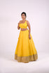 Yellow Cotton Chanderi Lehenga
