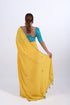 Yellow Natural Crepe Saree