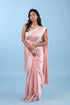 Pastel Pink Modal Satin Saree w/ Belt