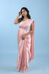 Pastel Pink Modal Satin Saree w/ Belt