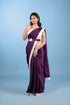 Wine Modal Satin Saree w/ Belt