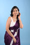 Wine Modal Satin Saree w/ Belt