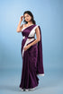 Wine Modal Satin Saree w/ Belt