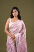 Pastel Pink Shimmer Organza Saree
