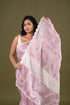 Pastel Pink Shimmer Organza Saree