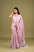 Pastel Pink Shimmer Organza Saree