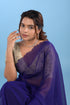 Violet Georgette Saree w/ Zari Stripes