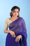 Violet Georgette Saree w/ Zari Stripes