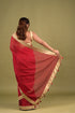 Red Organza Saree with Benaras Border