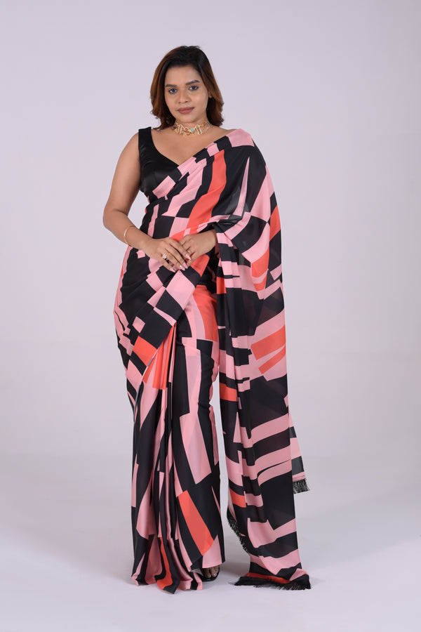 Multi Color Crepe Saree
