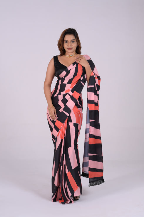 Multi Color Crepe Saree