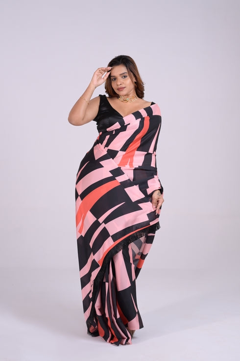 Multi Color Crepe Saree