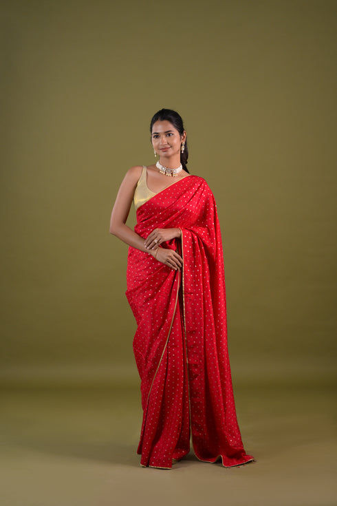 Red Viscose Saree