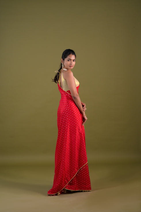 Red Viscose Saree
