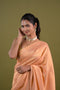 Peach Viscose Tissue Saree