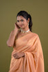 Peach Viscose Tissue Saree