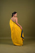 Yellow Viscose Tissue Saree